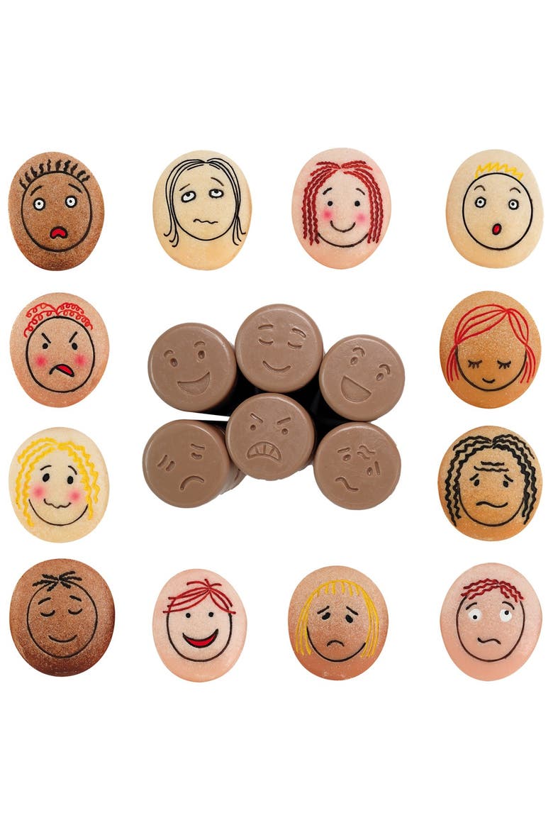 Emotions Dough Rollers & Tactile Emotion Stones, Main, color, Brown