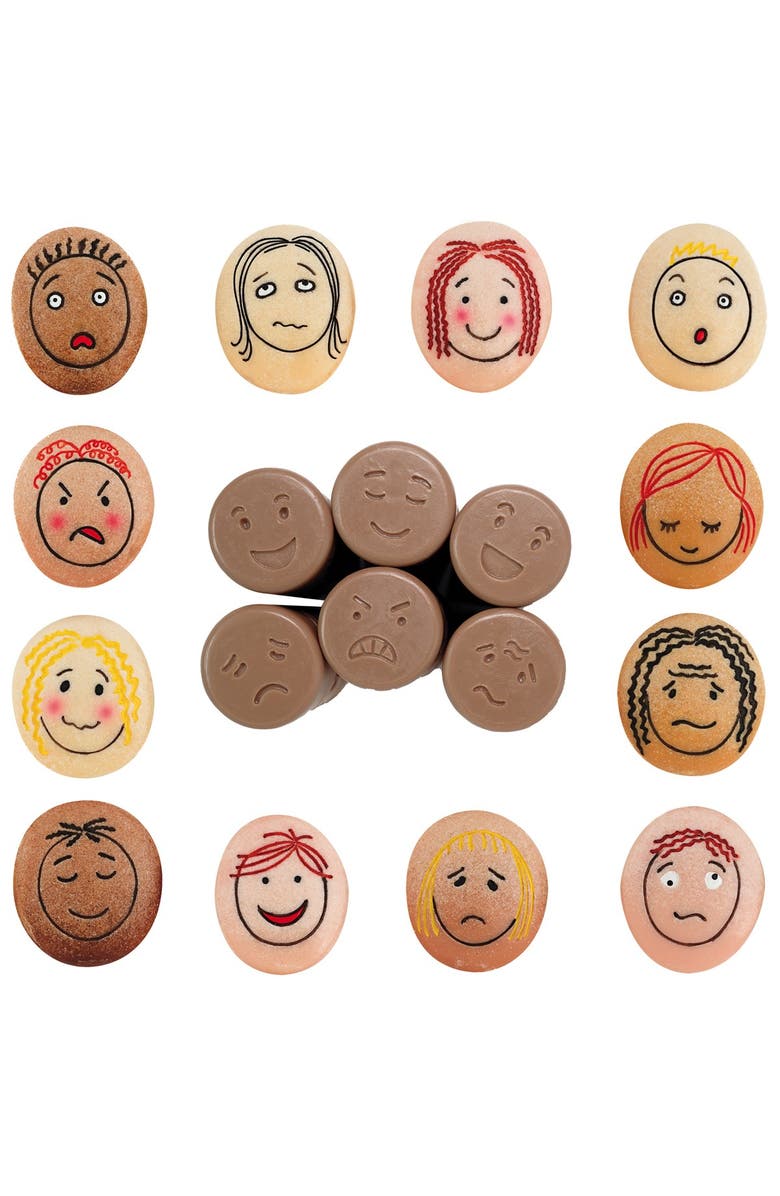 Kaplan Early Learning Company Emotions Dough Rollers & Tactile Emotion Stones, Main, color, Brown