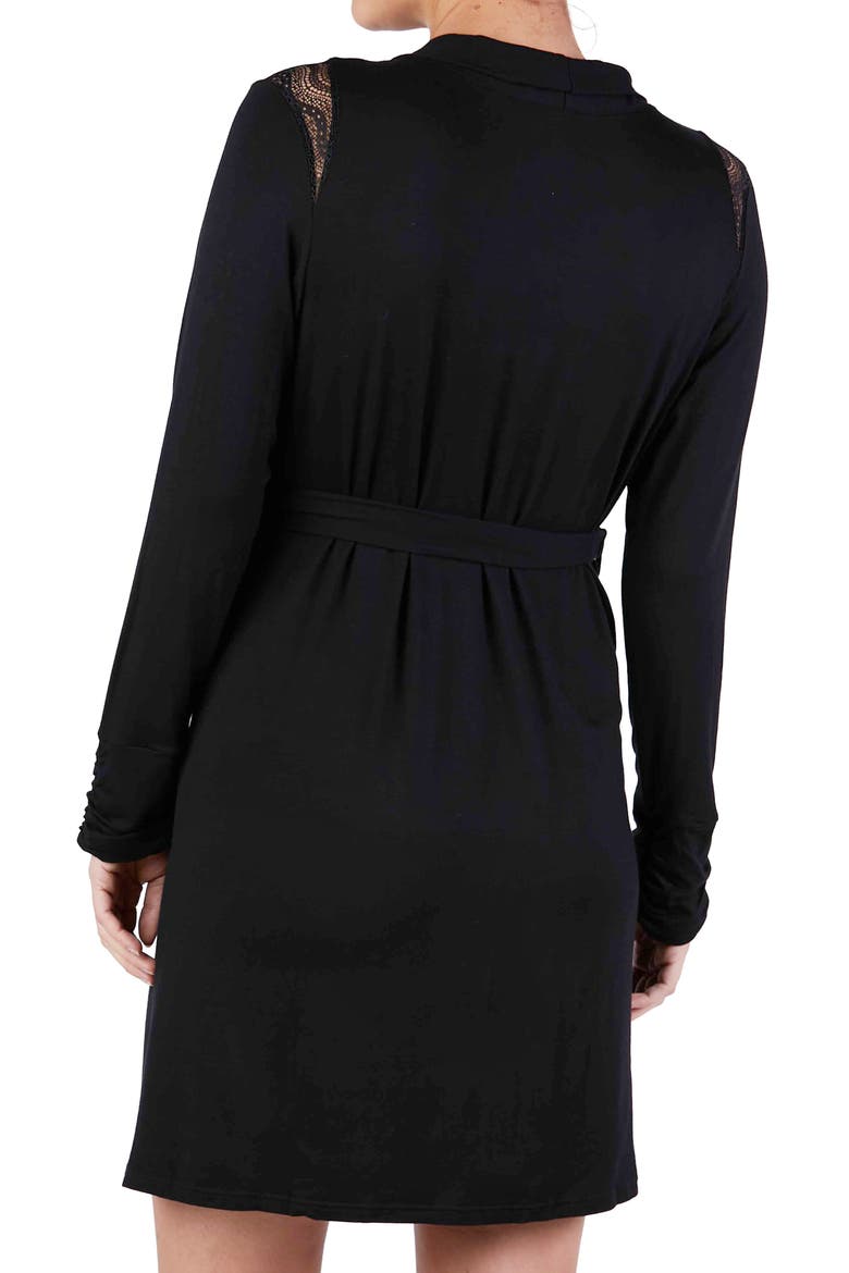 Serenity Maternity negligee, Alternate, color, BLACK
