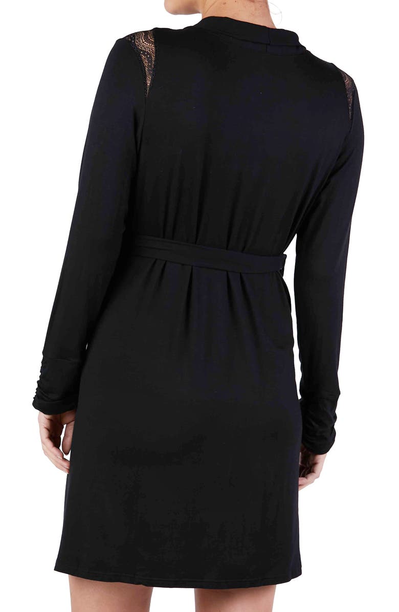 Cache Coeur Serenity Lace Trim Maternity Robe, Alternate, color, 
