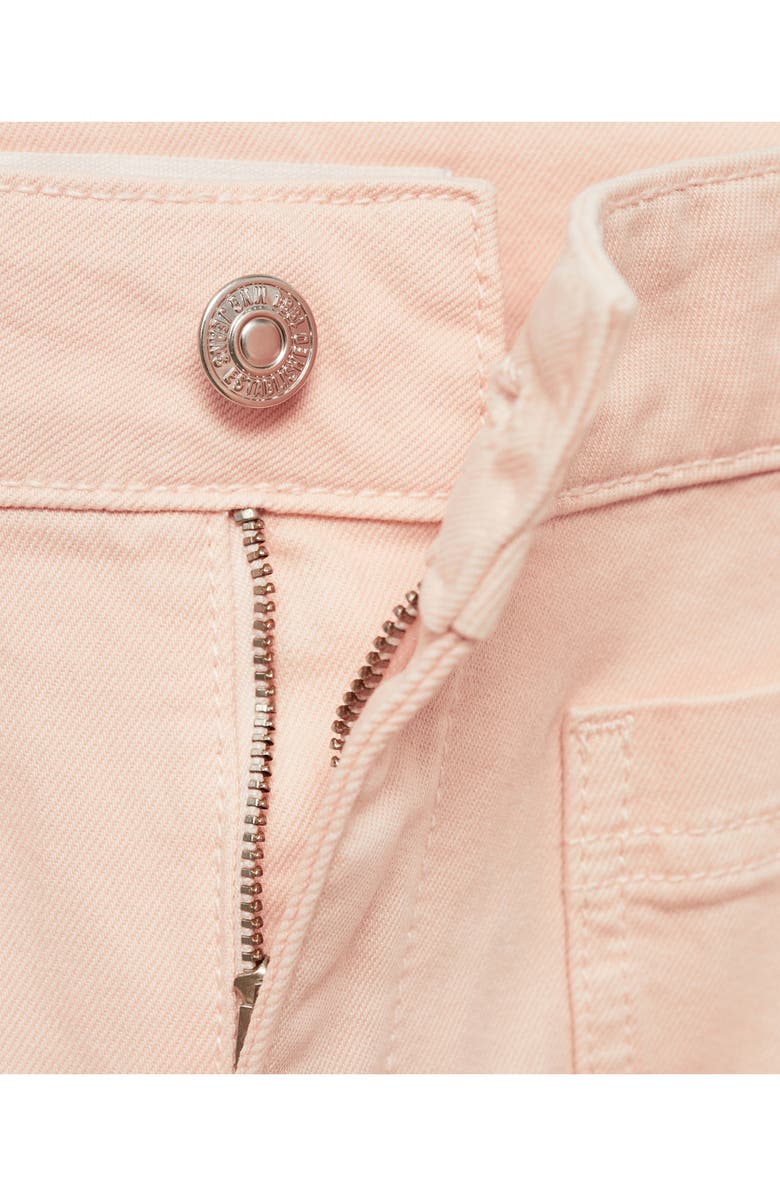 MANGO Alex Raw Hem Patch Pocket Crop Flare Jeans, Alternate, color, Pink