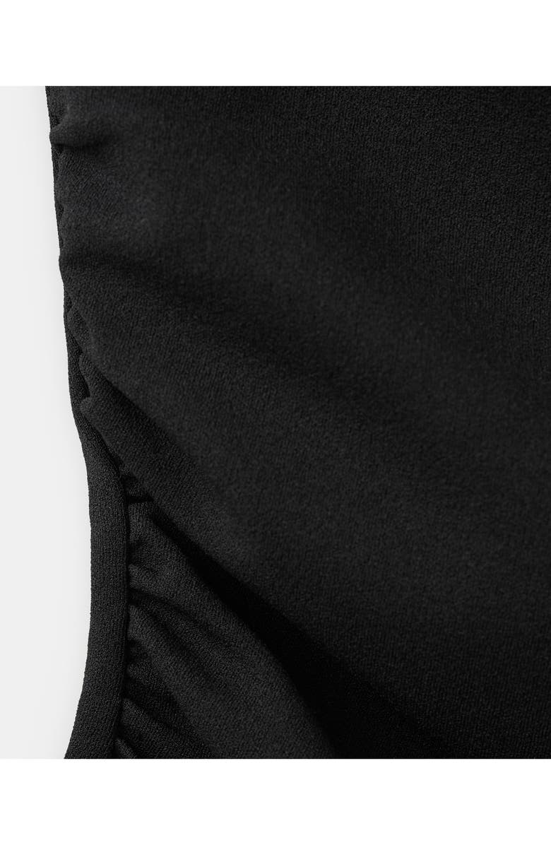 MANGO Asymmetric Ruched Top, Alternate, color, Black