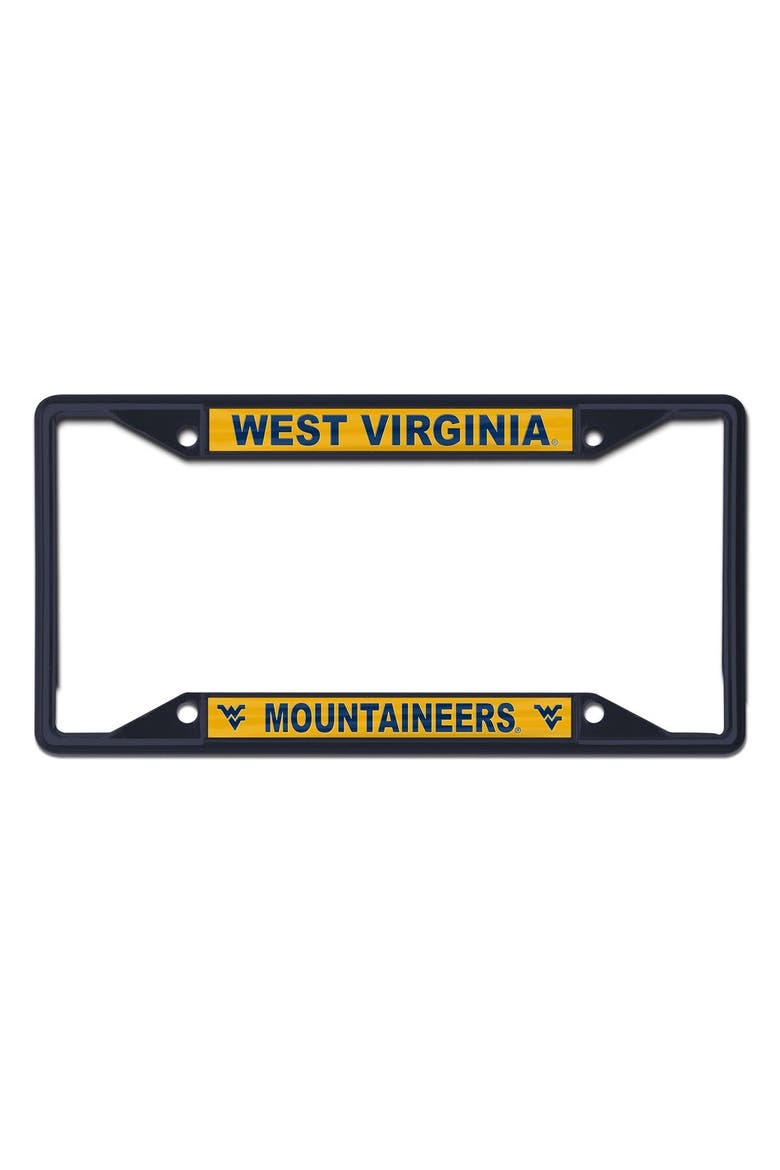 West Virginia Mountaineers Chrome Colored License Plate Frame, Main, color, Navy