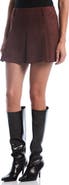 Laundry by Shelli Segal Pleated Faux Suede Miniskirt