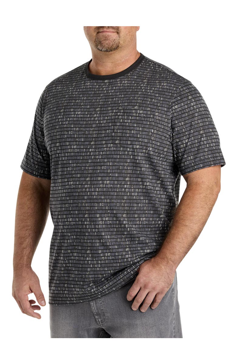 Harbor Bay by DXL Big & Tall Moisture-Wicking Striped Pocket T-Shirt, Main, color, Caviar