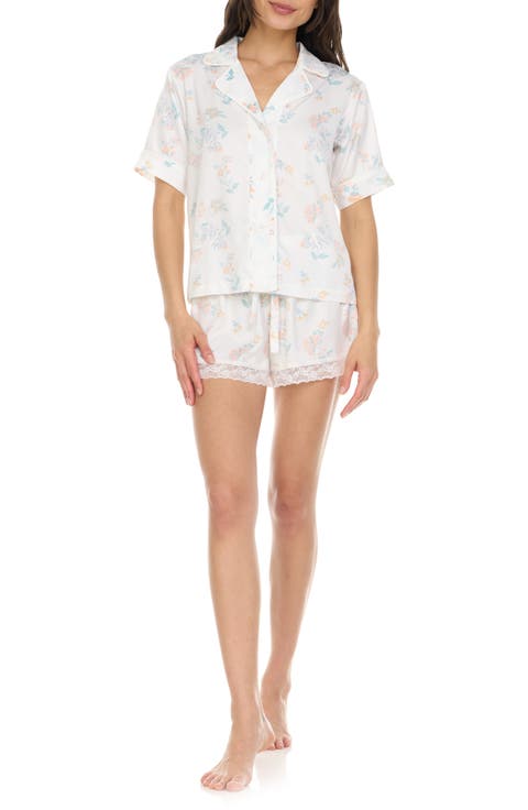Selena Floral Satin Short Pajamas