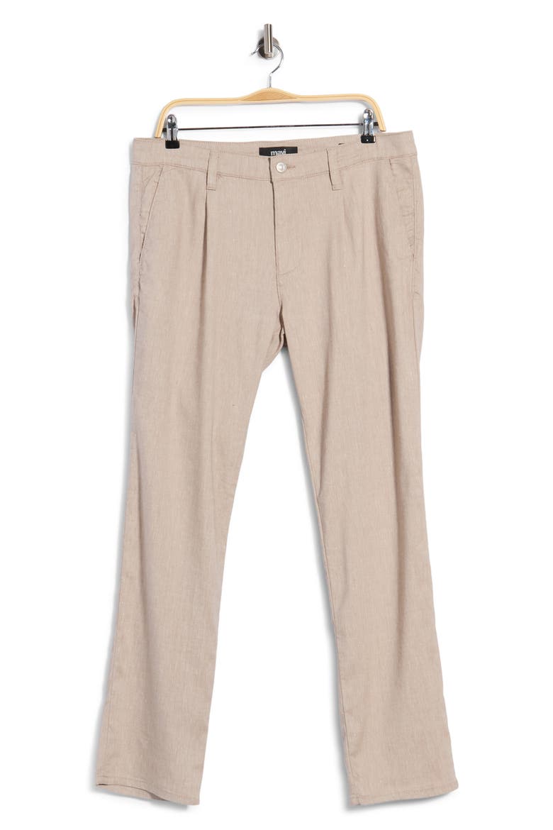 Will Pleated Linen Blend Pants, Main, color, COFFEE LINEN