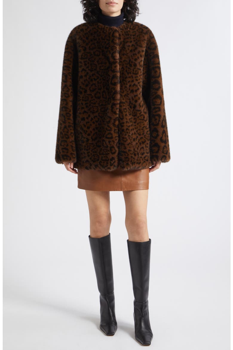Leather Miniskirt, Alternate, color, TOBACCO BROWN