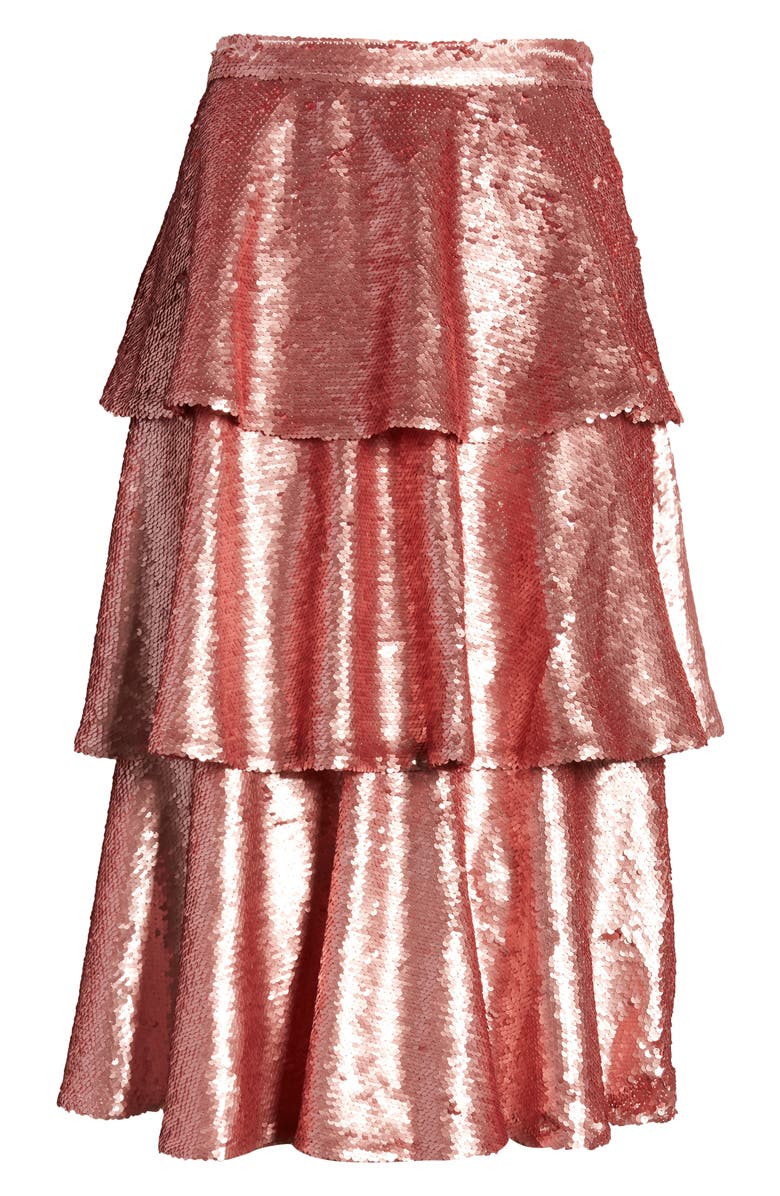 Rachel Parcell Tiered Sequin Skirt, Alternate, color, 