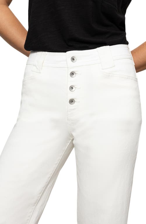 Sanctuary Luna Button Fly High Waist Cuff Straight Leg Jeans