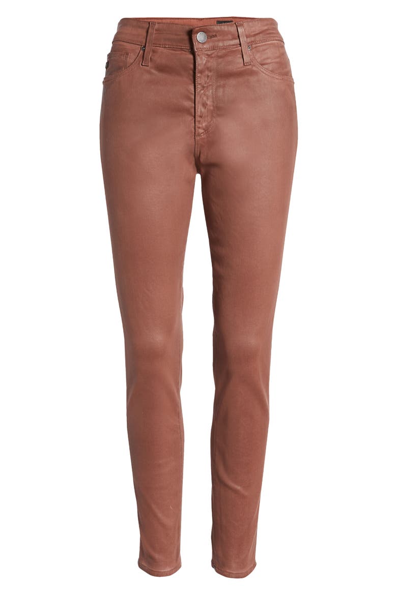 Farrah High Waist Ankle Skinny Jeans, Alternate, color, DARK WALNUT