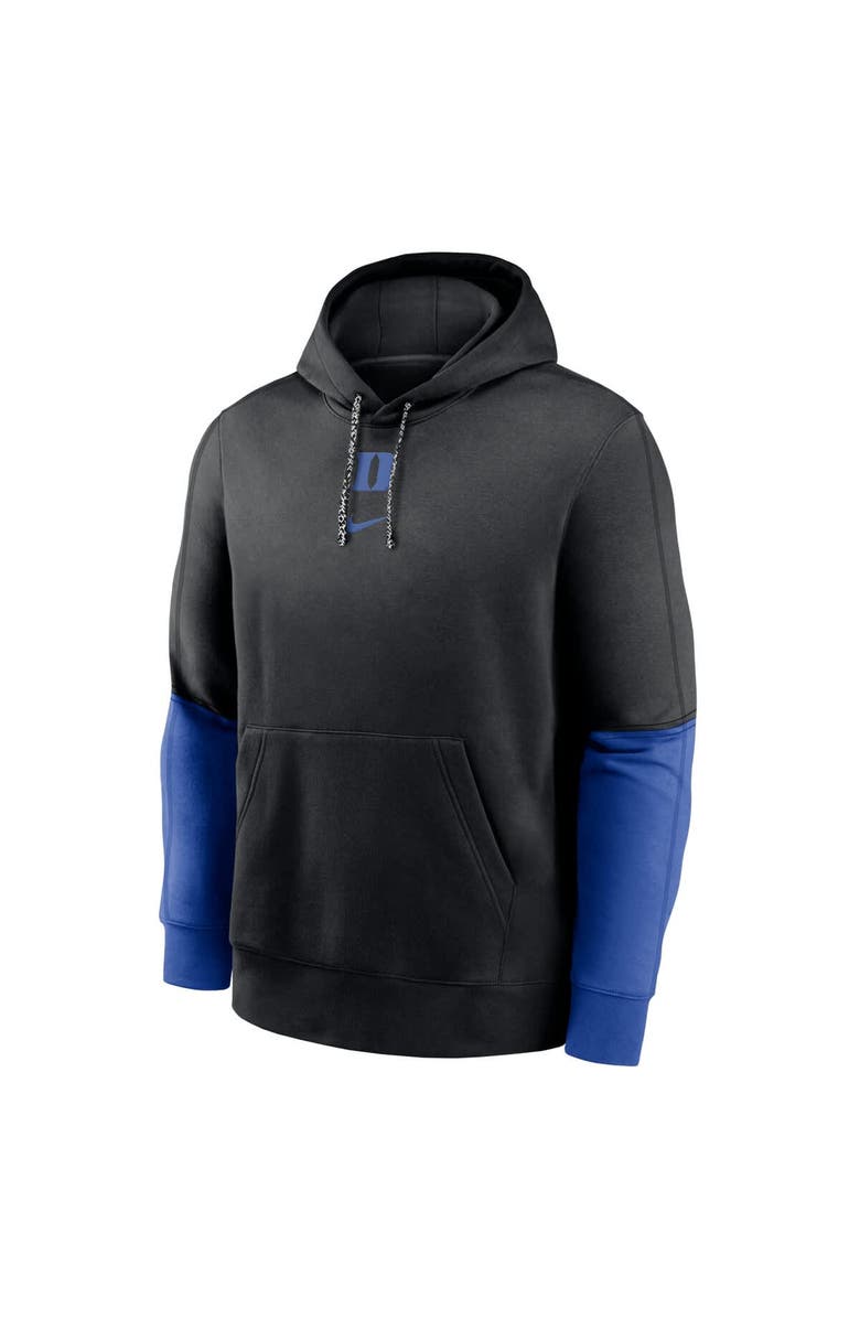 Nike Men's Nike Black/Royal Duke Blue Devils 2024 Sideline Club Pullover Hoodie, Alternate, color, Black