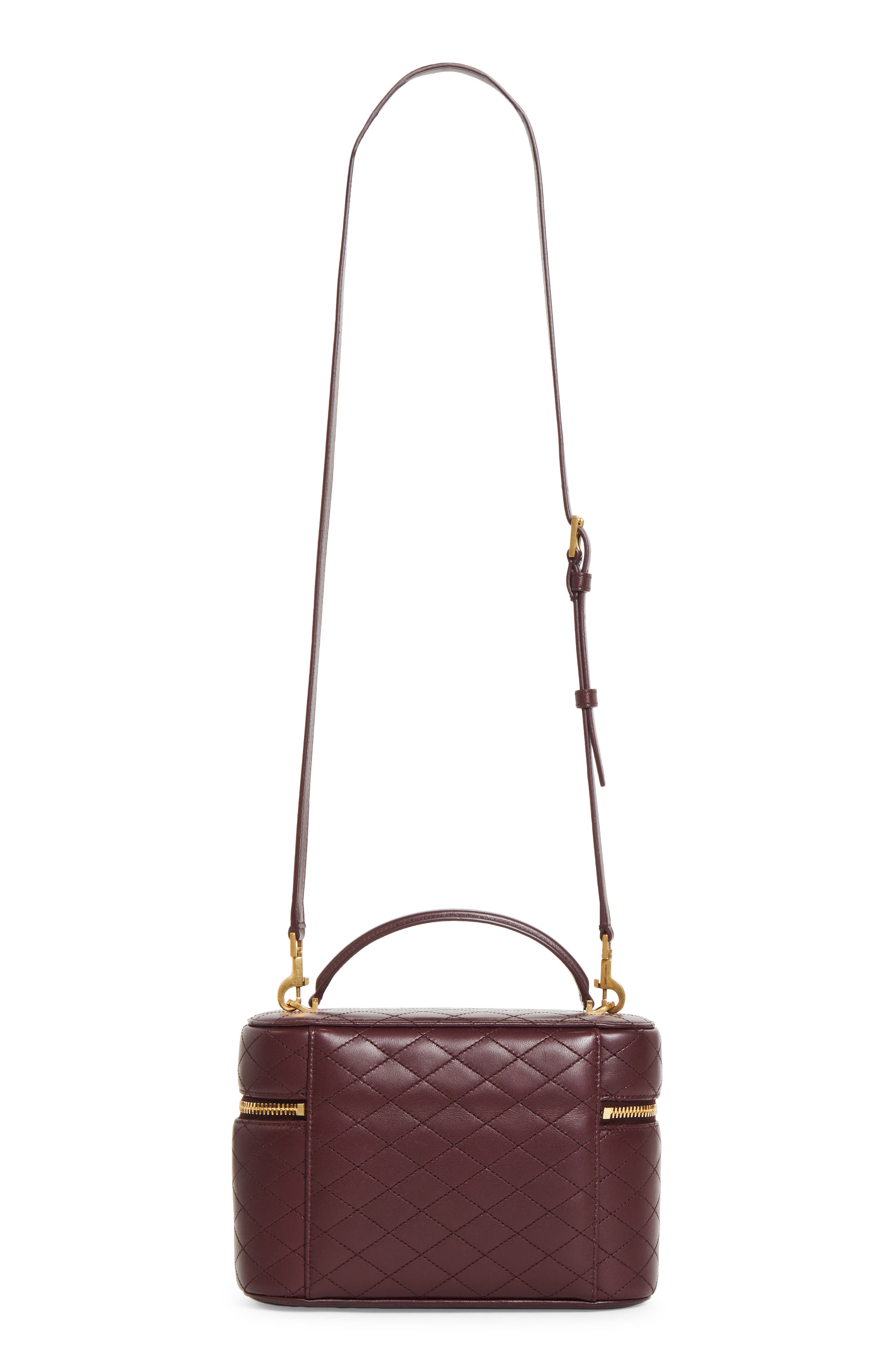 Large Gaby Quilted Leather Vanity Case, Alternate, color, ROUGE CABERNET