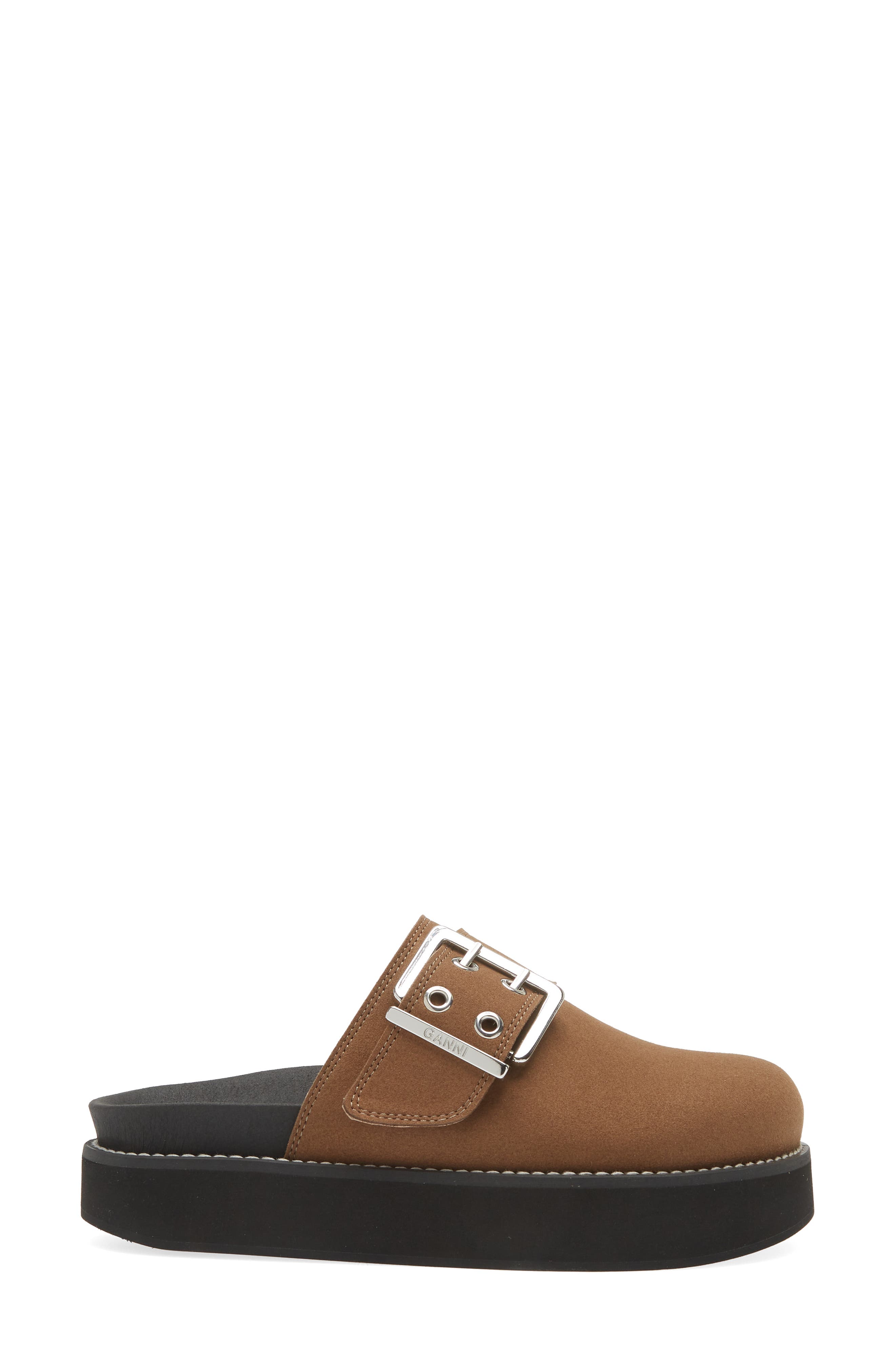 Ganni Buckle Platform Clog, Alternate, color, 