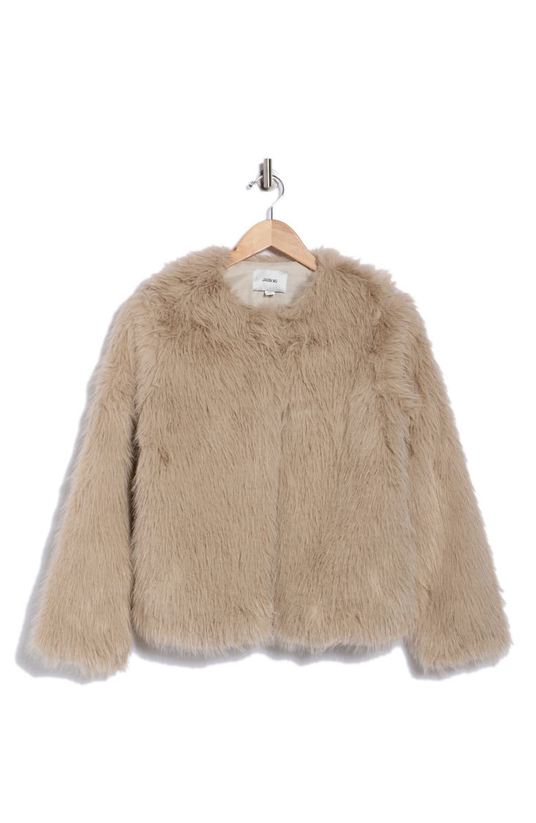 JASON WU Faux Fur Jacket, Alternate, color, Warm Taupe