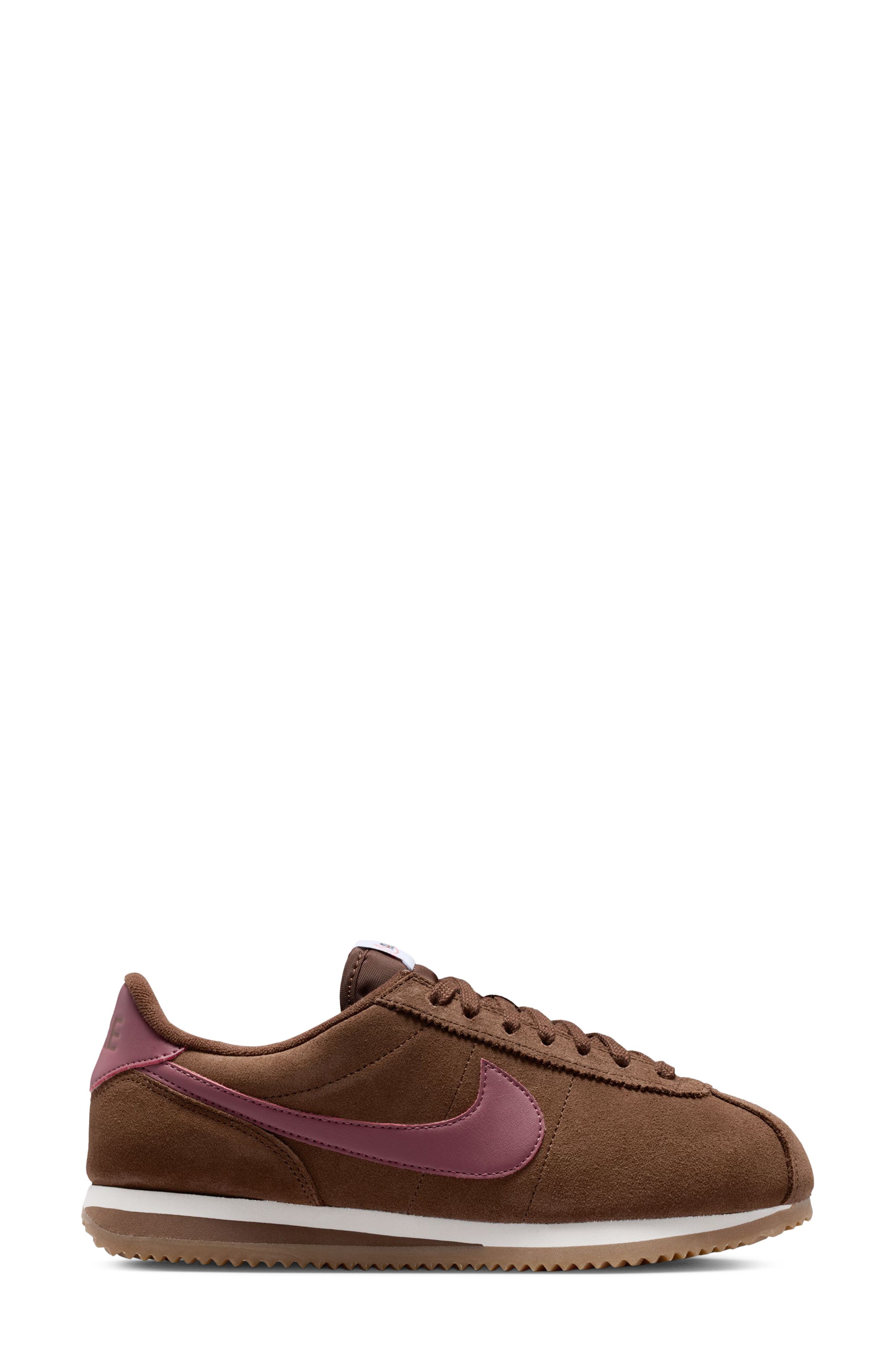 Cortez Suede Sneaker, Alternate, color, CACAO WOW/ PINK-SAIL