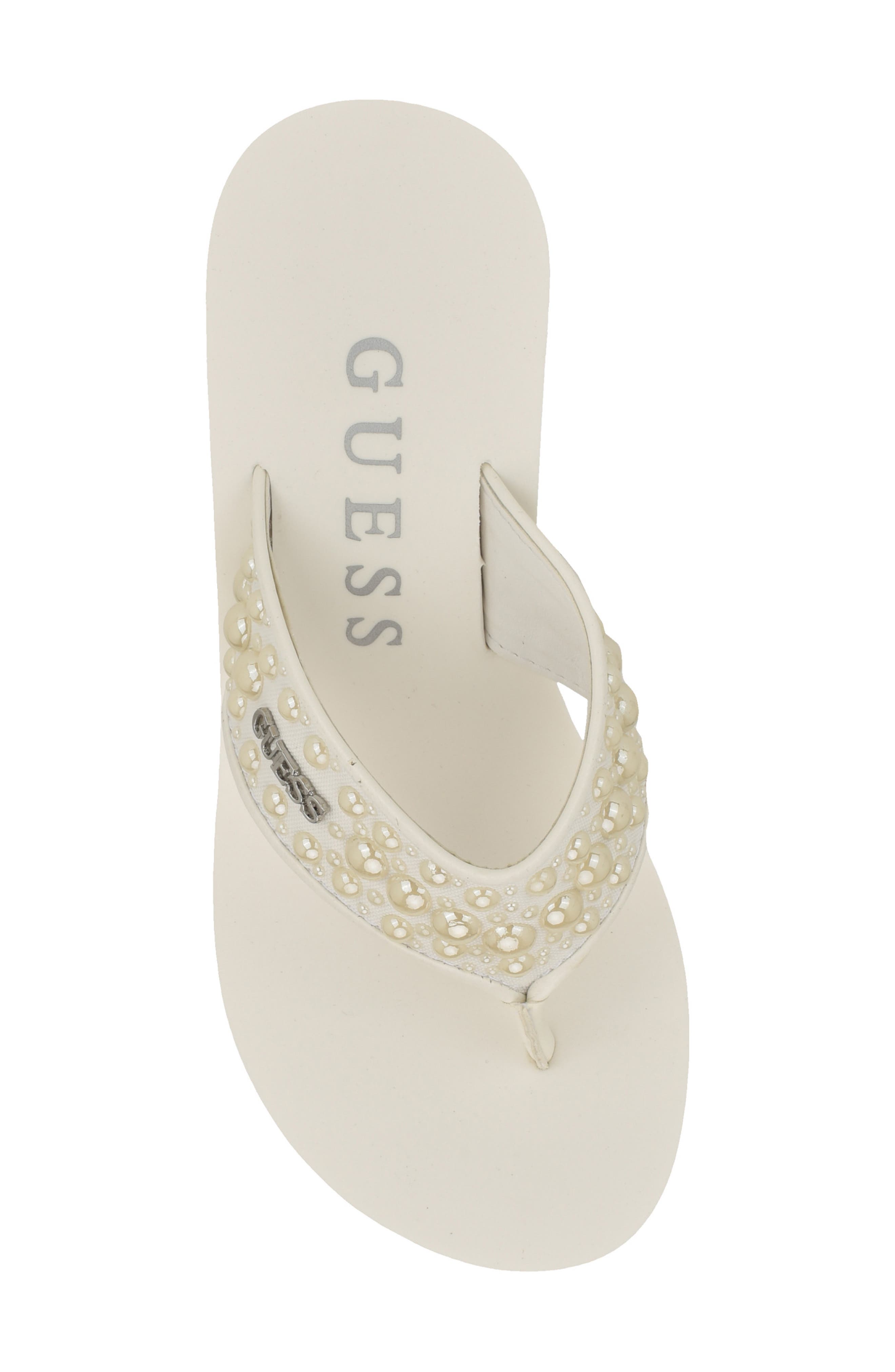 GUESS Silus Eva Platform Flip Flop, Alternate, color, White