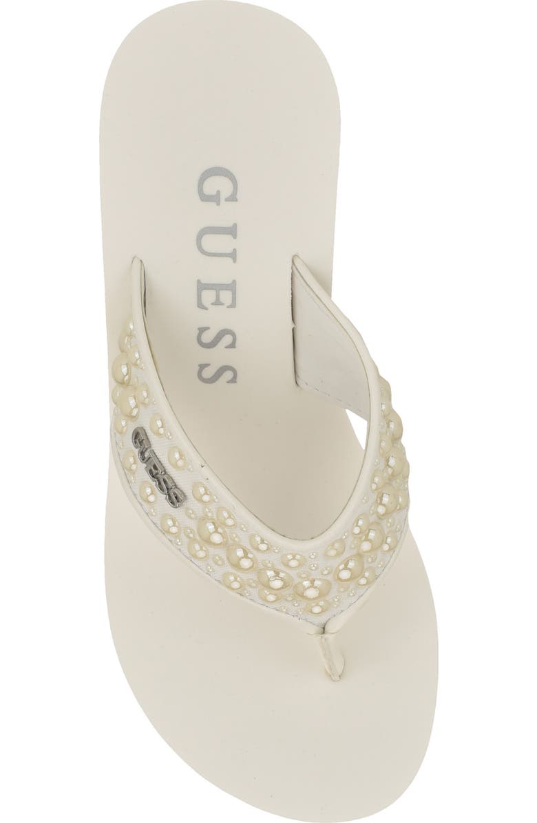 GUESS Silus Eva Platform Flip Flop, Alternate, color, White