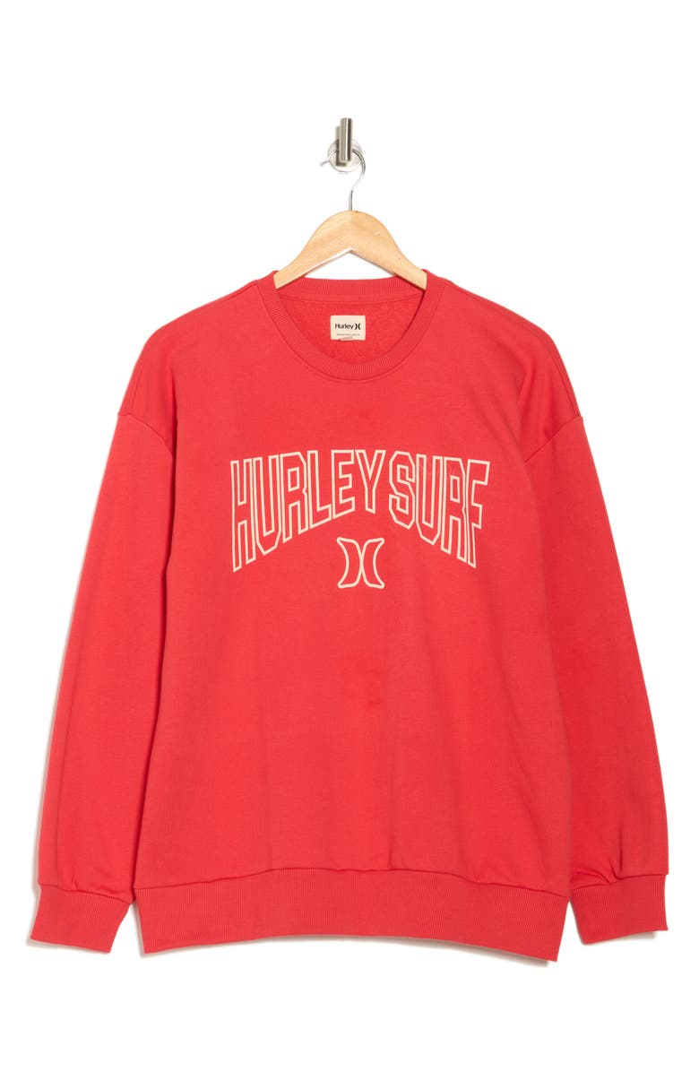 Hurley Oversize Collegiate Logo Graphic Sweatshirt, Alternate, color,