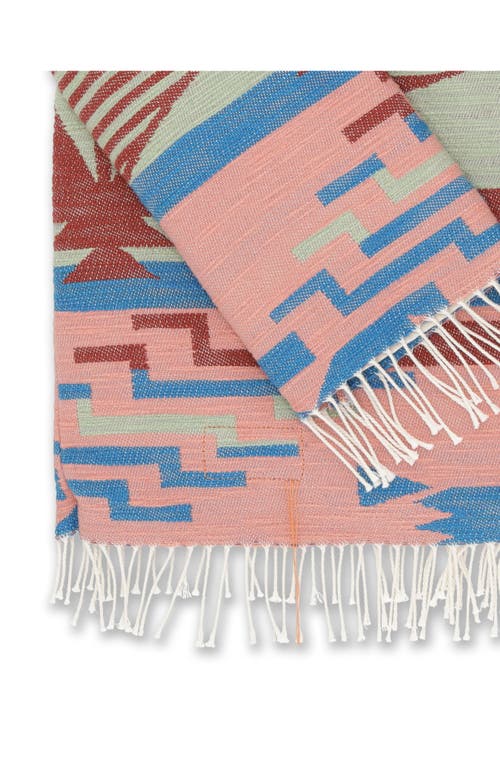 Fortela Feather Navajo Cotton Cape In Pink