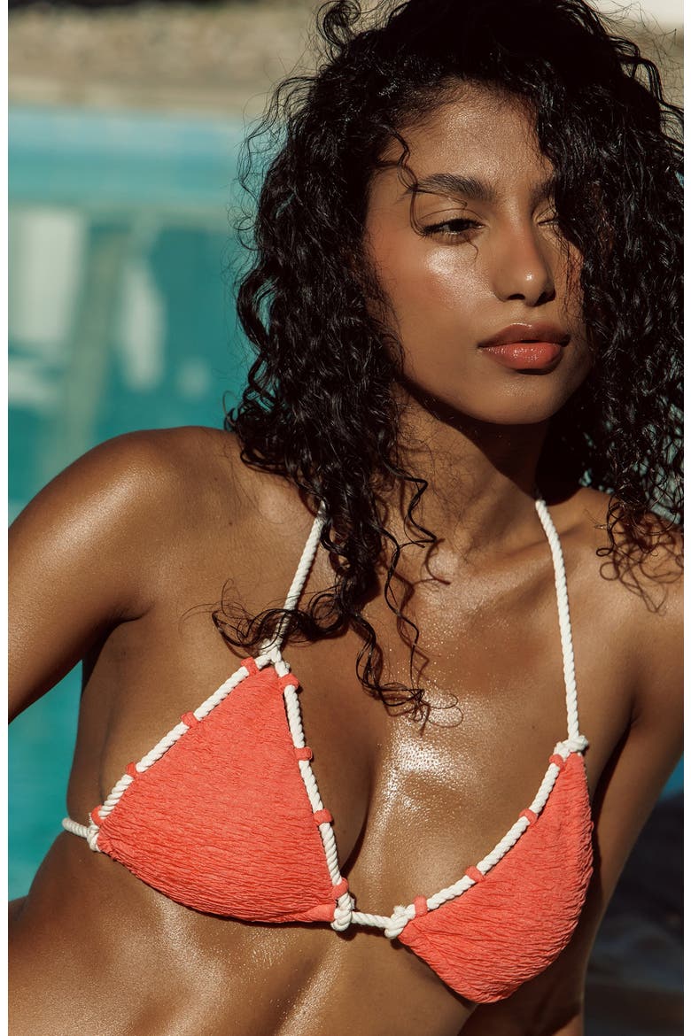 Lagoon Triangle Top, Alternate, color, Coral