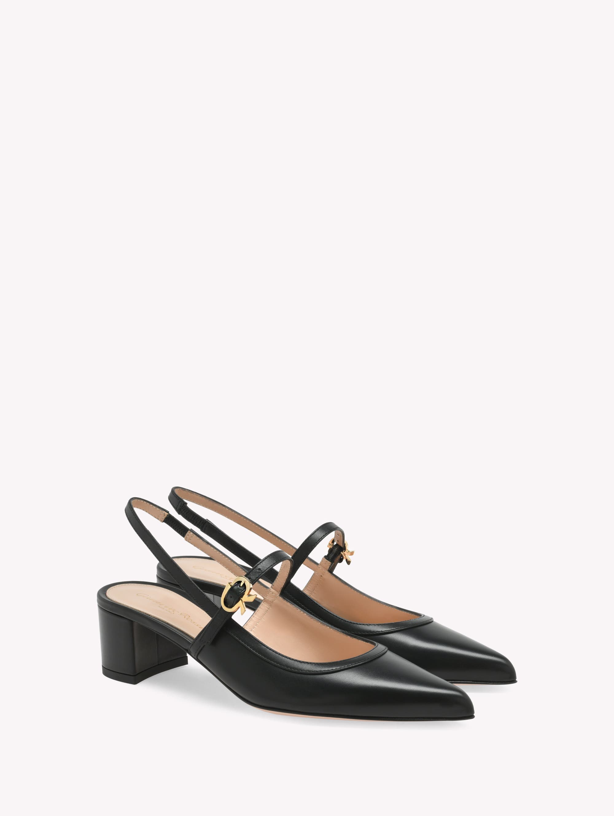 Gianvito Rossi Allette Pump, Alternate, color, Black Calf Leather
