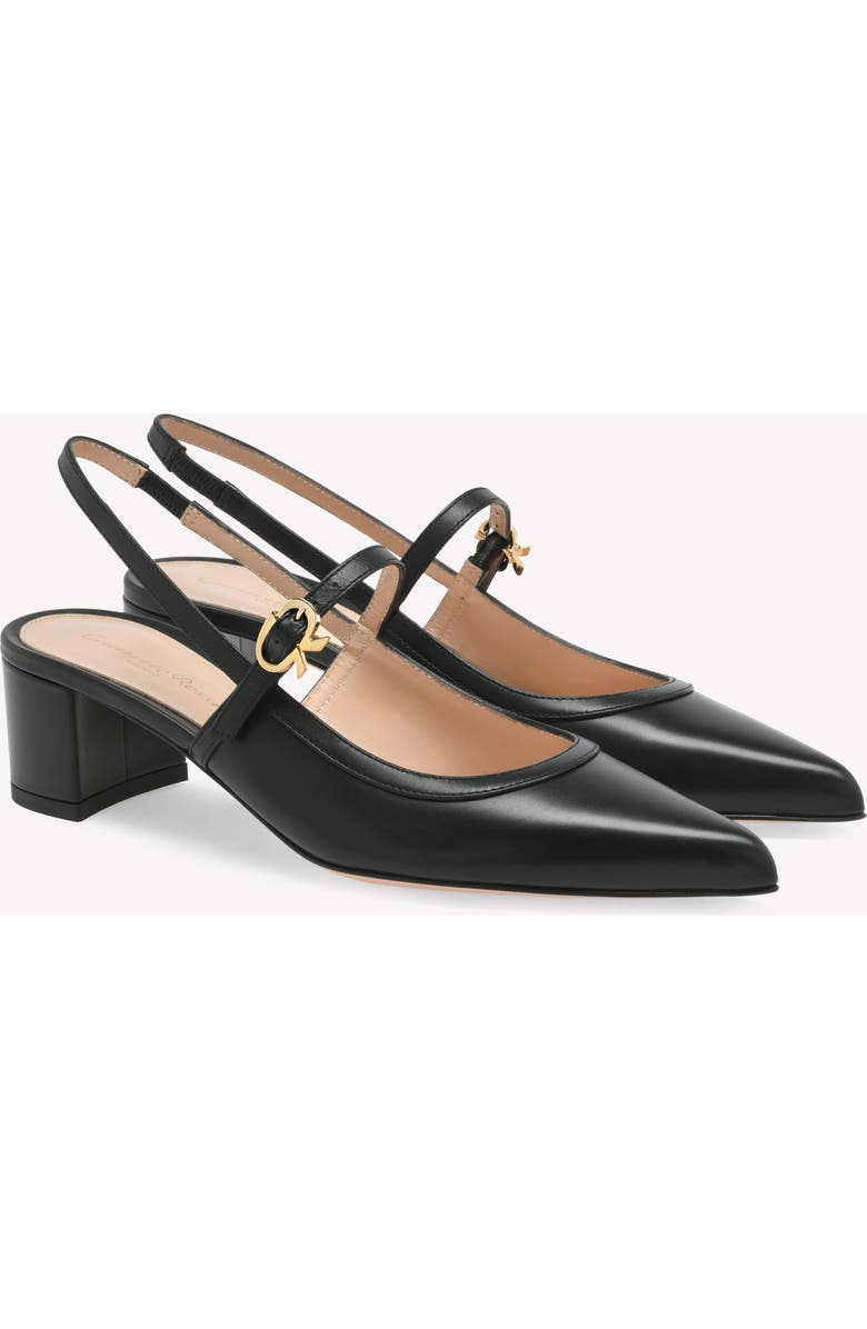 Gianvito Rossi Allette Pump, Alternate, color, Black Calf Leather