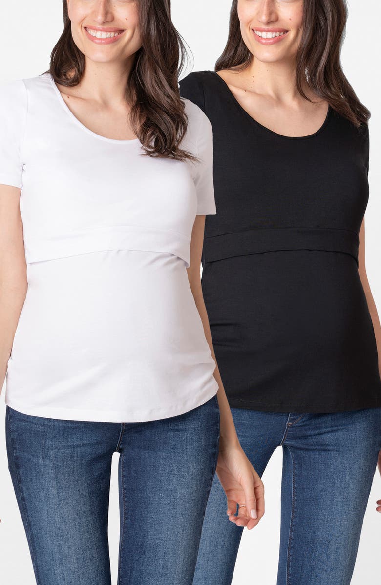 Seraphine Assorted 2-Pack Maternity/Nursing T-Shirts, Alternate, color, 