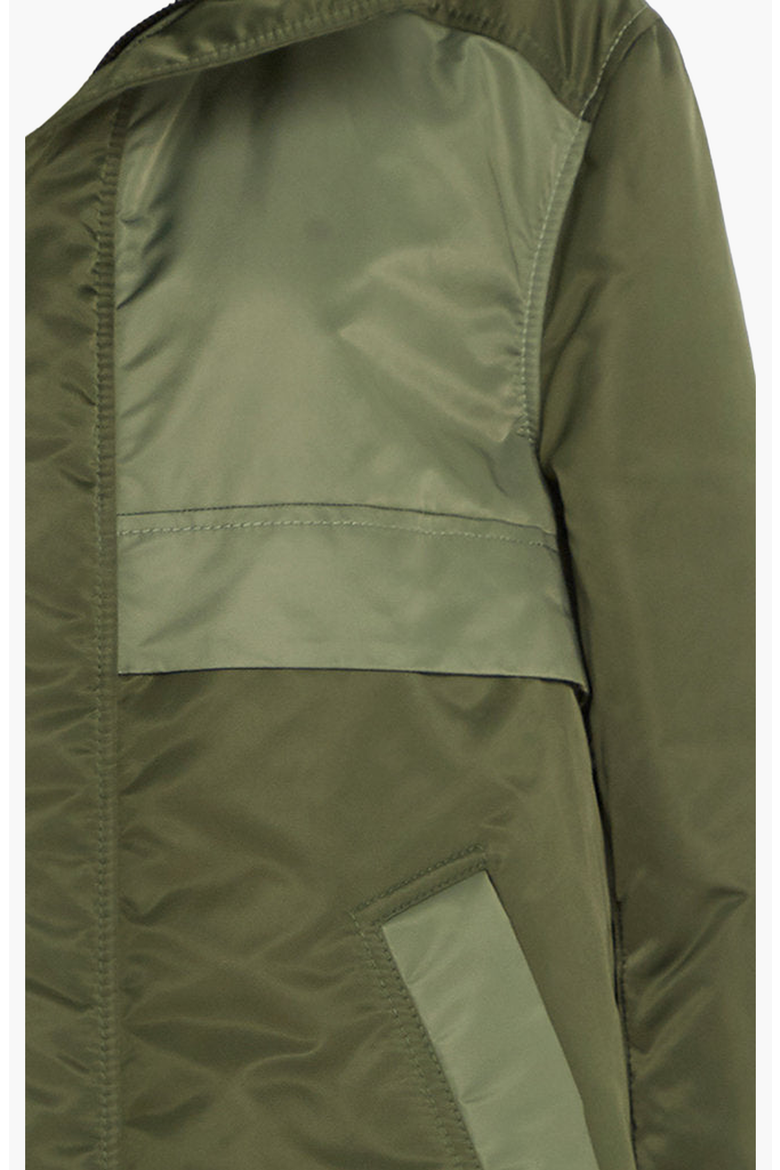 Down Hooded Anorak, Alternate, color, Olive Green