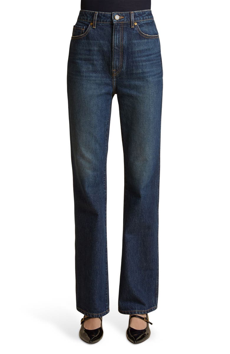 Khaite Danielle High Waist Straight Leg Jeans, Main, color, 