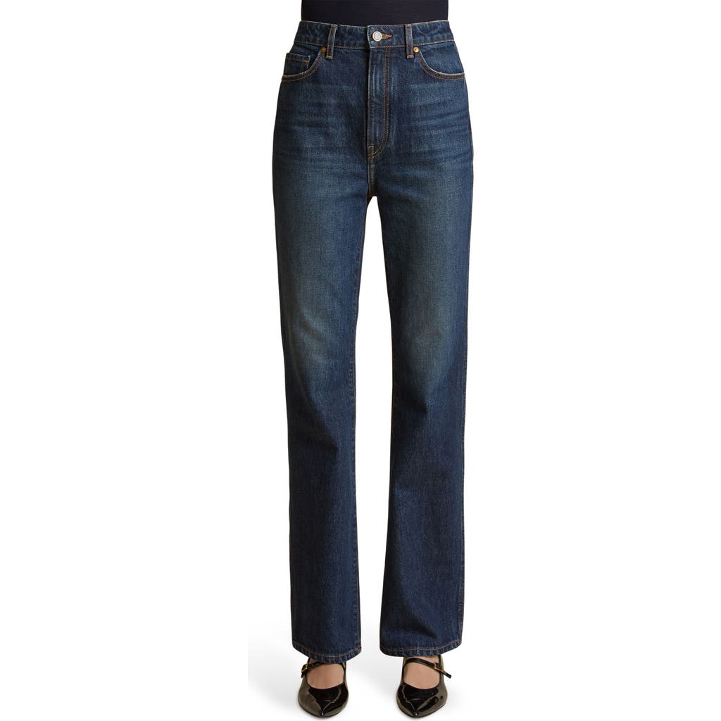 Khaite Danielle High Waist Straight Leg Jeans In Lansing