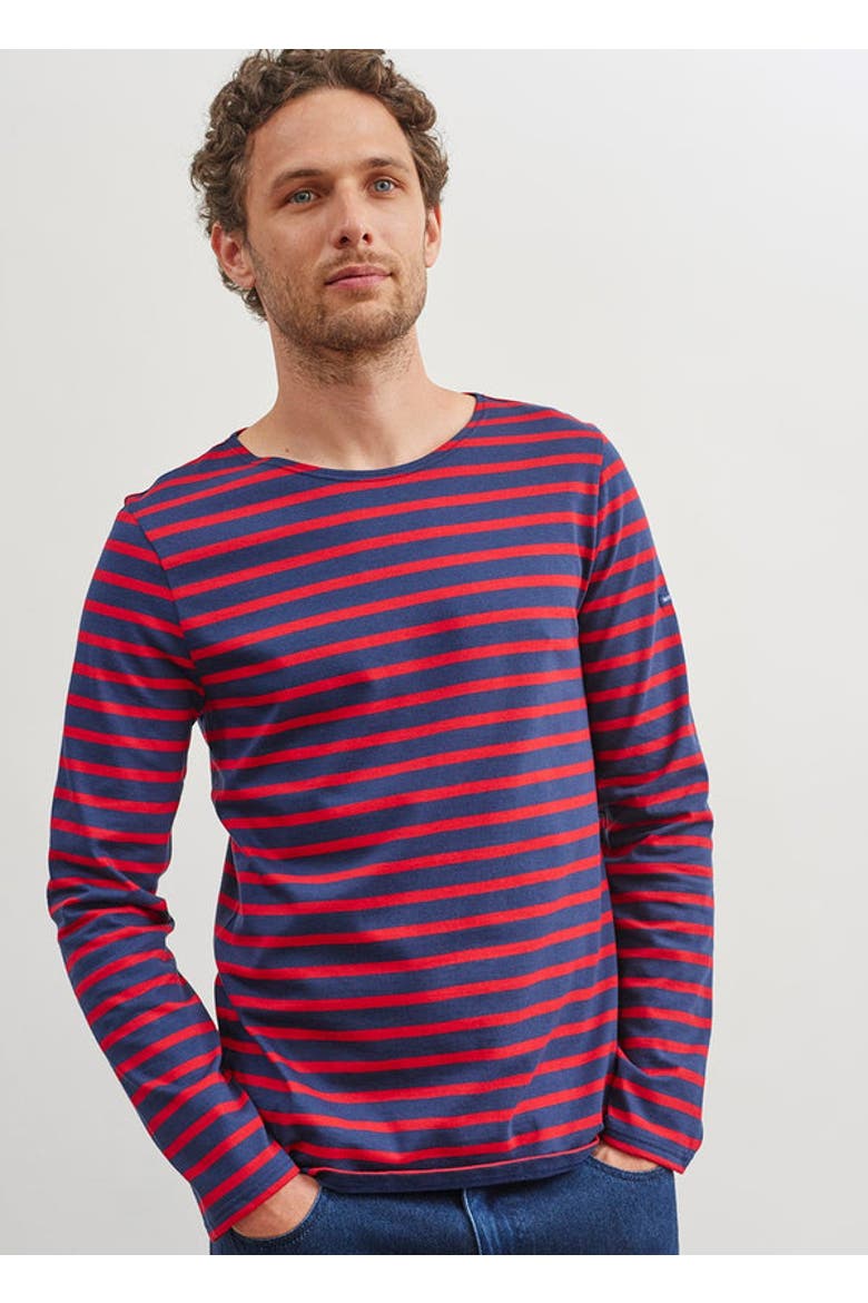 MINQUIERS MODERN - Breton Striped Shirt, Alternate, color, navy/red