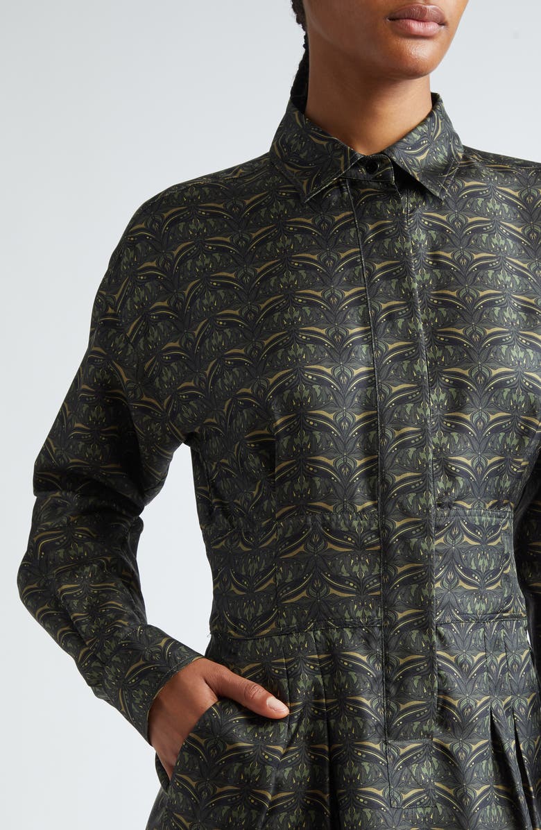Max Mara Panfilo Print Long Sleeve Silk Twill Shirtdress, Alternate, color, 