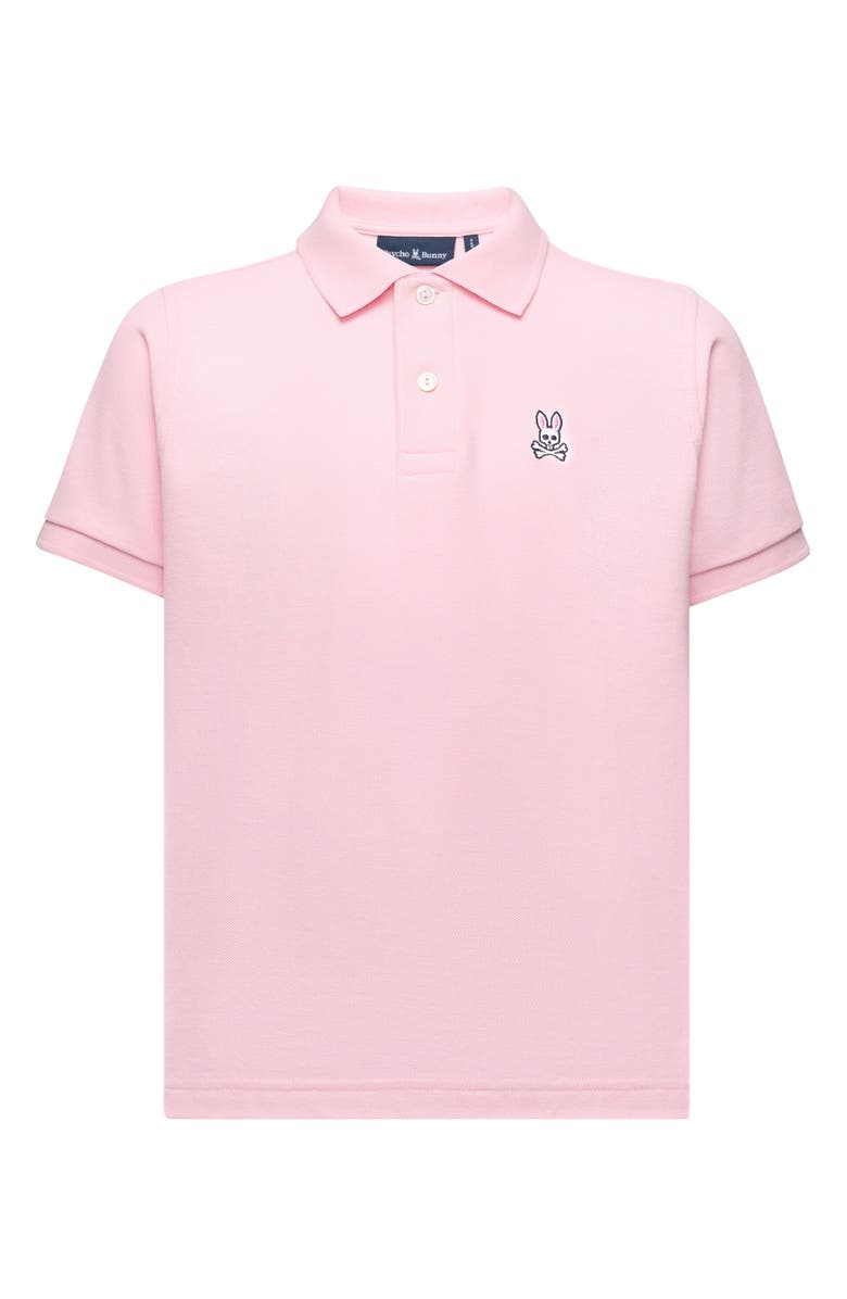 Psycho Bunny Kids' Cotton Piqué Polo, Main, color, Romance Rose