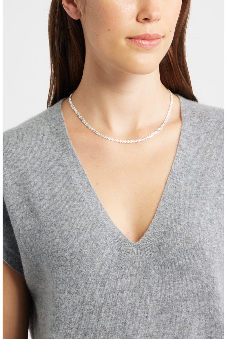 Demi Fine Woven Chain Necklace, Alternate, color, STERLING SILVER PLATED
