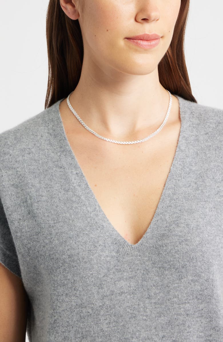 Nordstrom Demi Fine Woven Chain Necklace, Alternate, color, Sterling Silver Plated