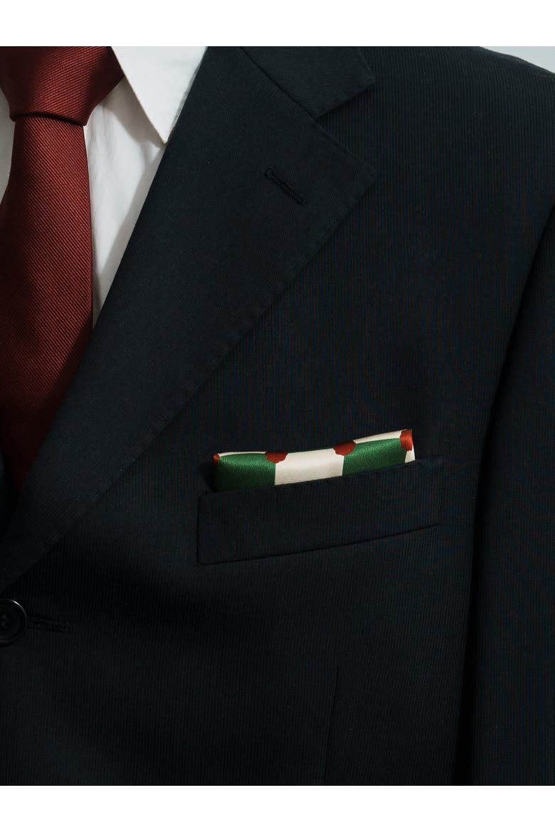 Checkerboard Pocket Square, Alternate, color, Green