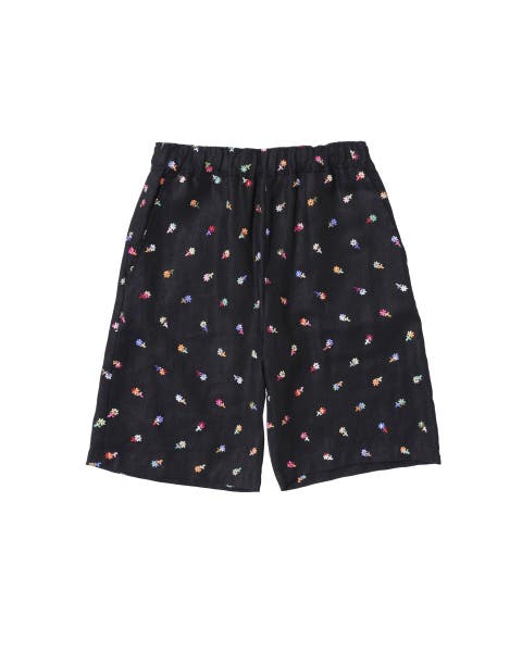 Floral Embroidered Easy Shorts