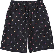 vowels Floral Embroidered Easy Shorts