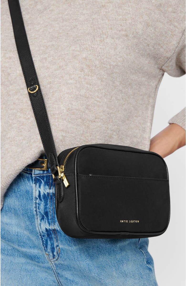 Katie Loxton Nylon-Luxe Crossbody Bag, Alternate, color, Black