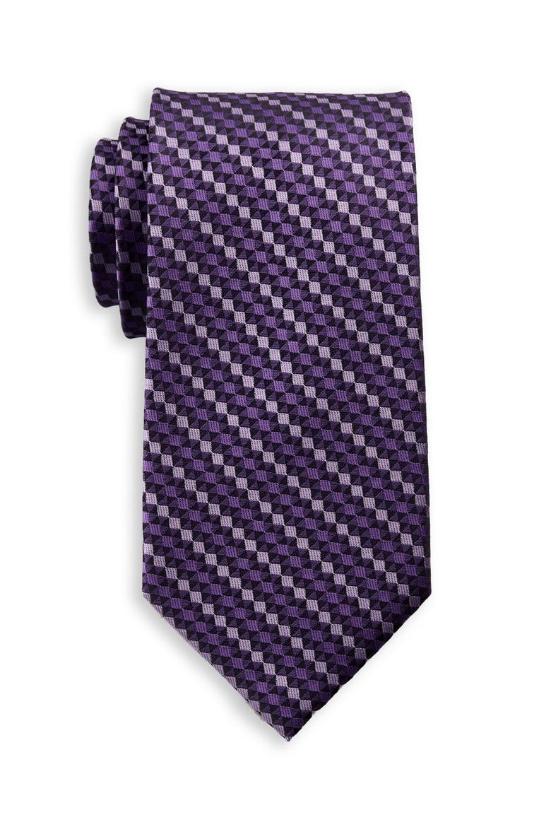Big & Tall Optical Geometric Tie, Main, color, PURPLE