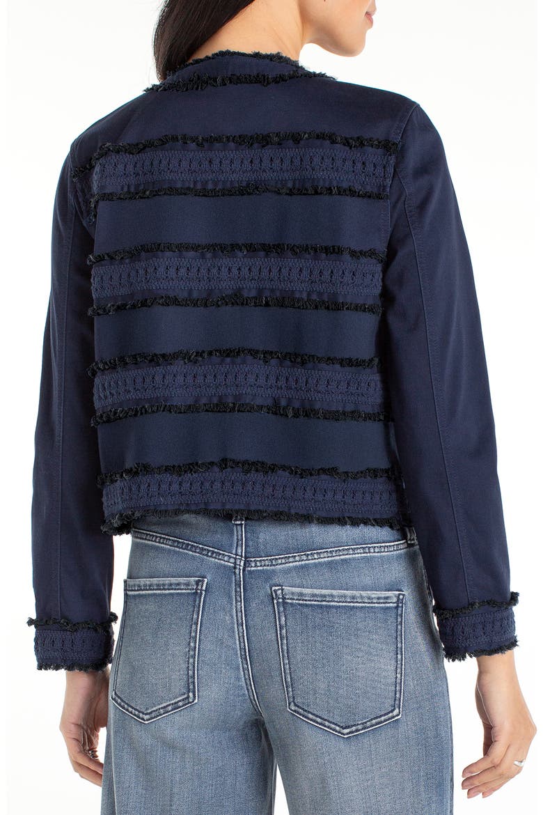Frayed & Lace Jacket, Alternate, color, DEEP MIDNIGHT