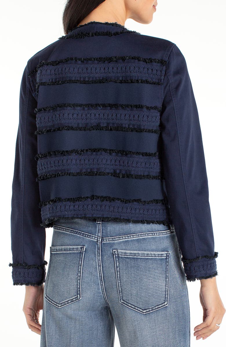 Liverpool Los Angeles Frayed & Lace Jacket, Alternate, color, Deep Midnight