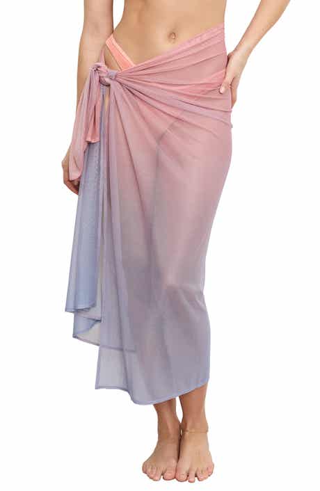 Good American Snakeskin Print Mesh Sarong