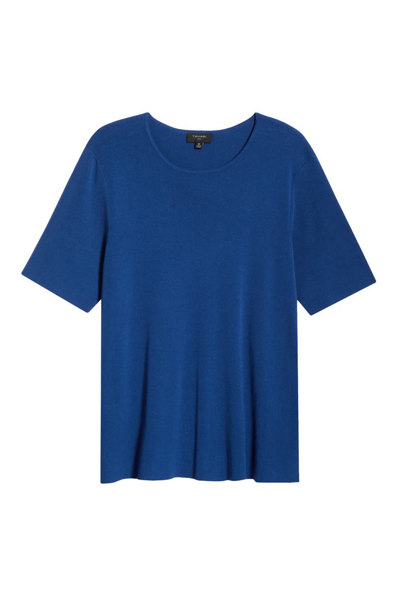 Short Sleeve Sweater, Alternate, color, RIVERSIDE BLUE