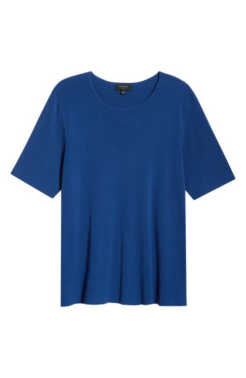 Tahari Asl Short Sleeve Sweater In Blue