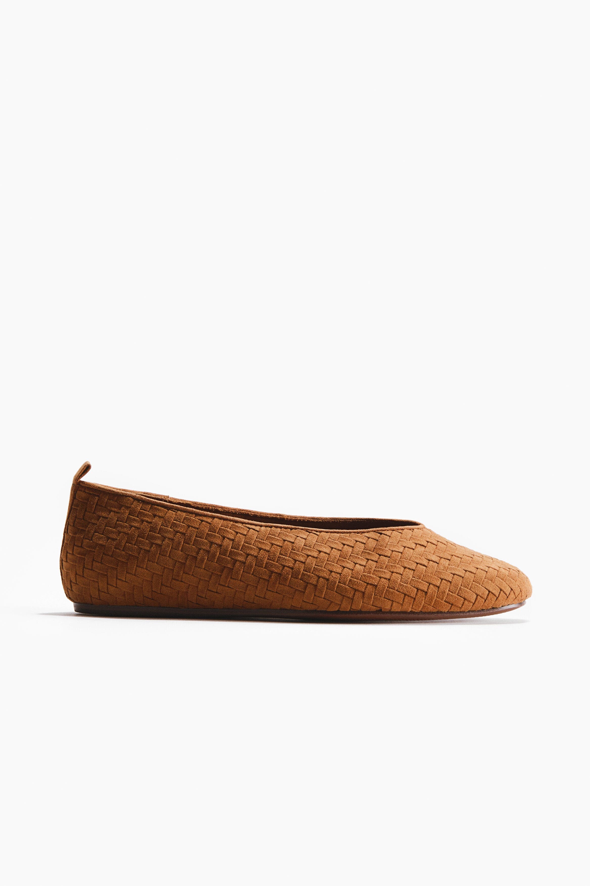 H&M Braided Ballet Pumps, Alternate, color, Brown
