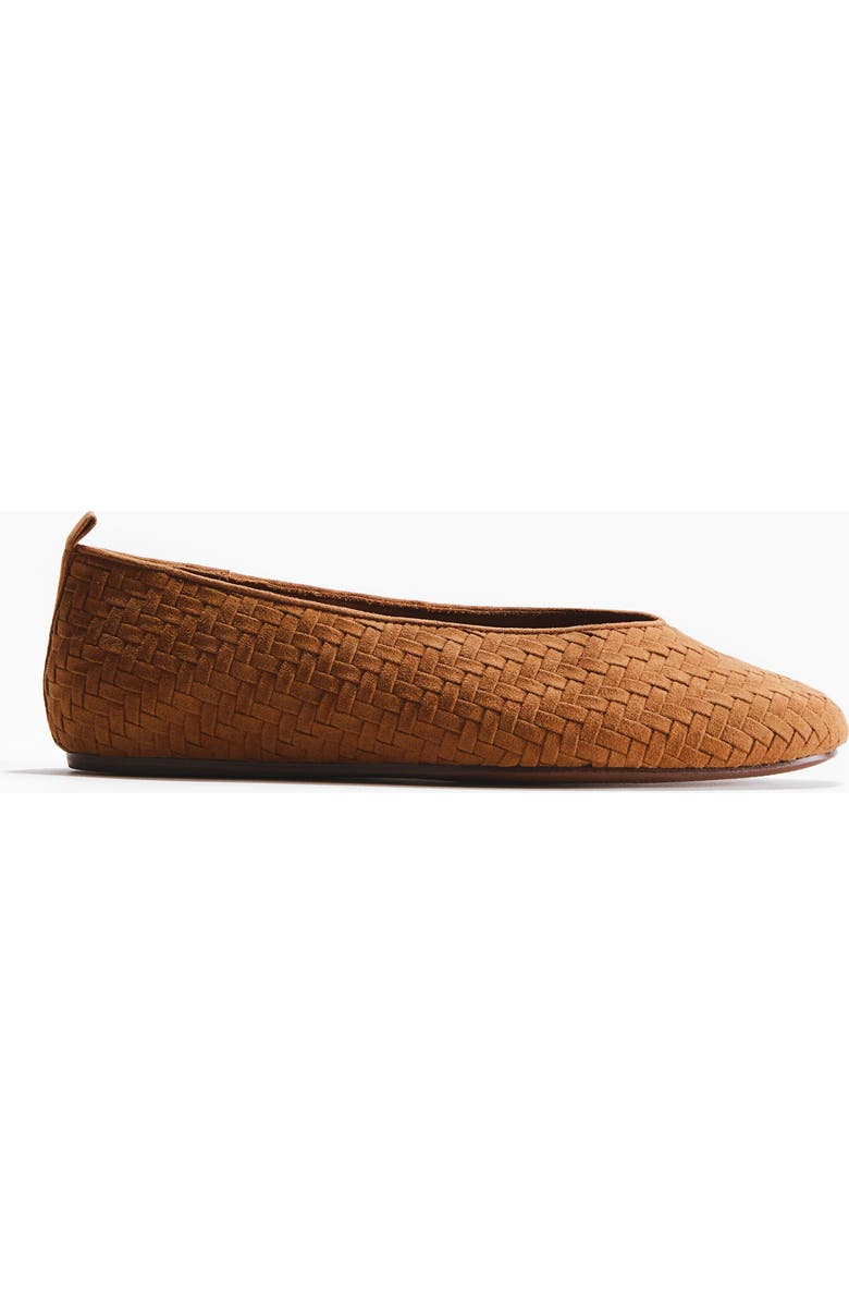 H&M Braided Ballet Pumps, Alternate, color, Brown