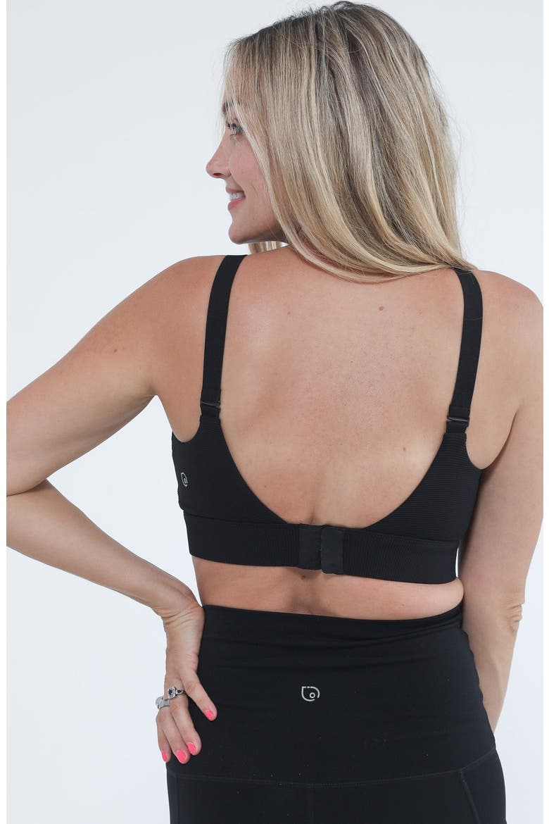 Maeve Run Times Sewn in Cups Nursing and Pumping Sports Bra, Alternate, color, Noir