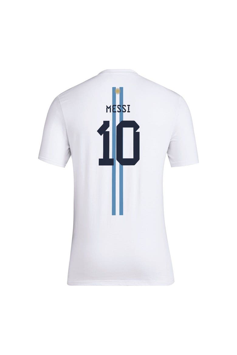 Men's adidas Lionel Messi White Argentina National Team Name & Number T-Shirt, Alternate, color, White